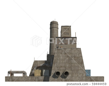 Industrial building of the future concept isolated on white background 3d illustration Industrial building of the future concept isolated on white background 3d illustration 59444459