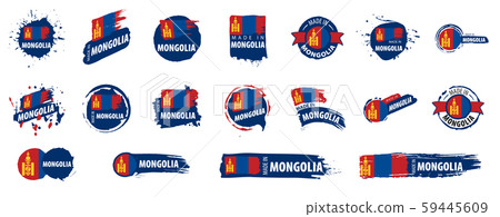 Mongolia flag, vector illustration on a white background 59445609