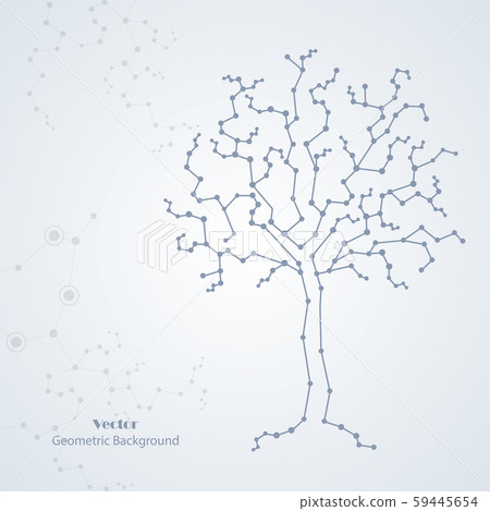 White science tree made of connected lines and dots 59445654