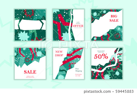 Set of New Year and Christmas sale banner templates Set of New Year and Christmas sale banner templates 59445883
