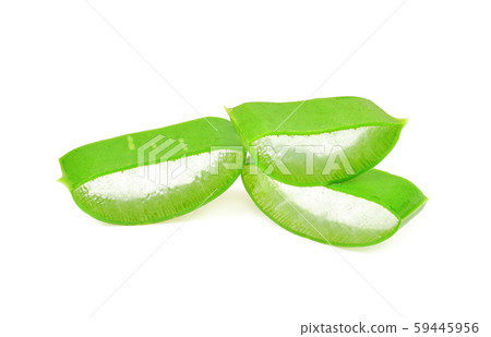 Aloe vera slice on white background 59445956