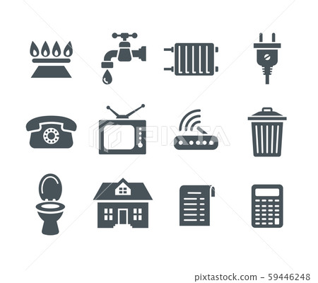 Household services utility payment bill flat icons 59446248