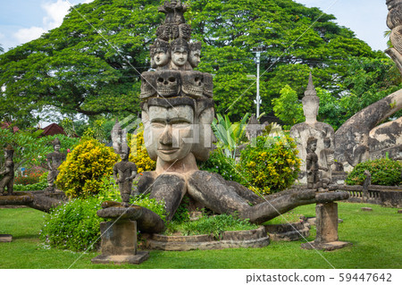 Buddha park Xieng Khouane in Vientiane, Laos. Buddha park Xieng Khouane in Vientiane, Laos. 59447642
