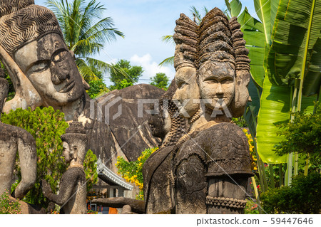 Buddha park Xieng Khouane in Vientiane, Laos. Buddha park Xieng Khouane in Vientiane, Laos. 59447646