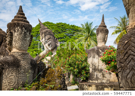 Buddha park Xieng Khouane in Vientiane, Laos. Buddha park Xieng Khouane in Vientiane, Laos. 59447771