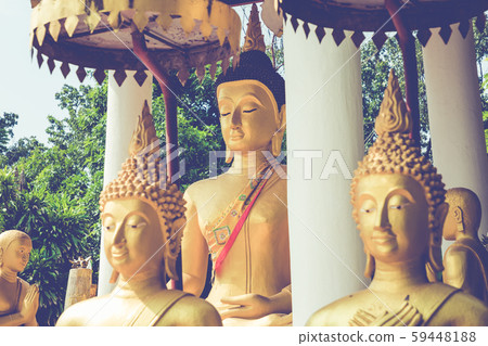 Laos, Old Buddha image in Wat Sisaket popular Laos, Old Buddha image in Wat Sisaket popular 59448188