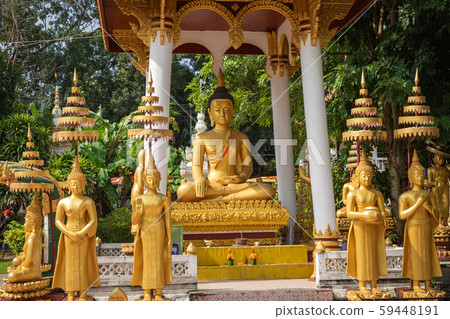 Laos, Old Buddha image in Wat Sisaket popular Laos, Old Buddha image in Wat Sisaket popular 59448191