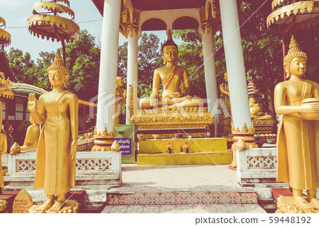 Laos, Old Buddha image in Wat Sisaket popular Laos, Old Buddha image in Wat Sisaket popular 59448192