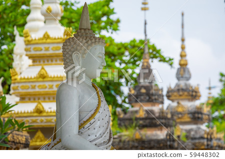 Laos, Old Buddha image in Wat Sisaket popular Laos, Old Buddha image in Wat Sisaket popular 59448302