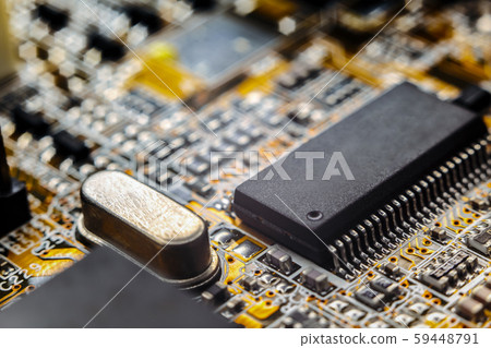 Electronic circuit blur close up computer Electronic circuit blur close up computer 59448791