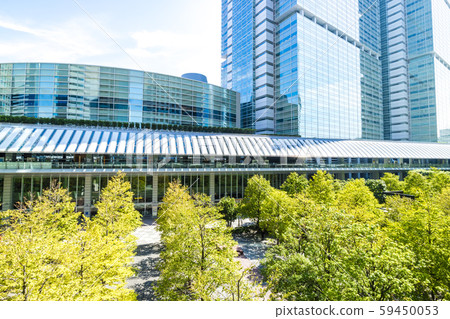 Landscape of many green office streets 59450053