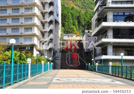 富乃井橋上惡魔的鬼怒川溫泉樓梯的街景圖片 59450253