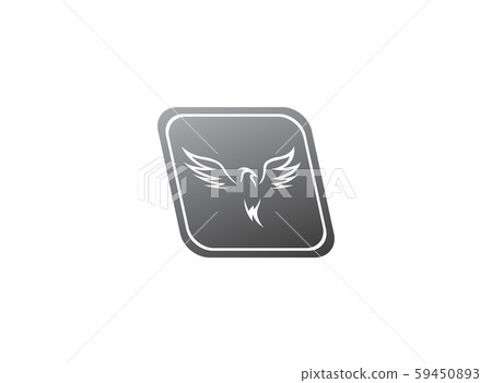 Phoenix flying bird and eagle open wings Logo 59450893