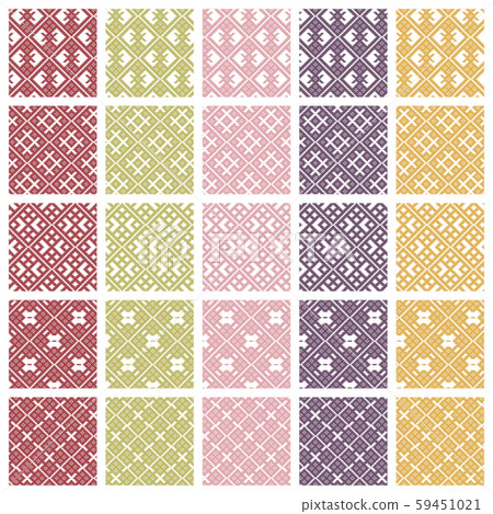 Tsugaru kogin生魚片瓷磚圖案 59451021