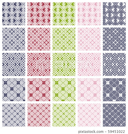 Tsugaru kogin生魚片瓷磚圖案 59451022