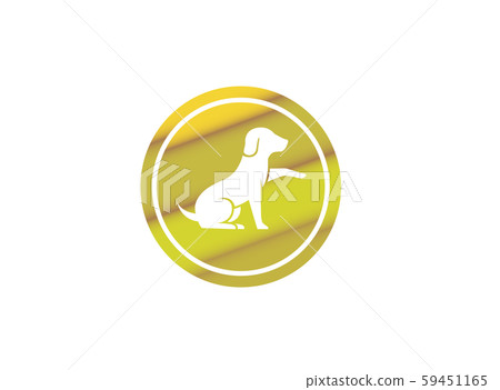 Cute dog sitting and Shaking hand in the shape Cute dog sitting and Shaking hand in the shape 59451165