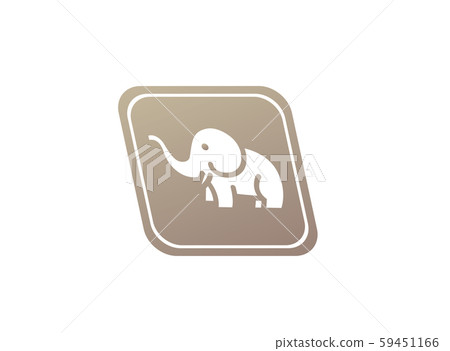 Cute elephant with Hose up and horns logo design 59451166