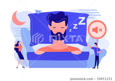 Night snoring concept vector illustration. 59451251