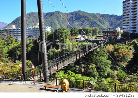 Kinugawa Onsen townscape Kinuoiwa Rock Suspension Bridge and Onsen Town 59451252