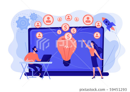 Crowdfunding concept vector illustration. Crowdfunding concept vector illustration. 59451293