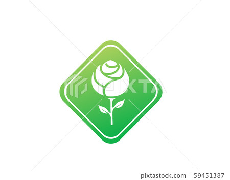 Rose with leaves and long leg flower in the shape 59451387