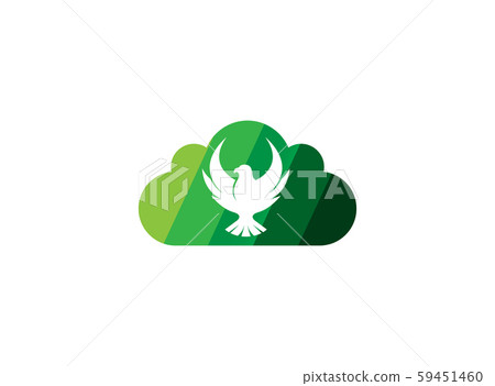 Falcon or eagle open wings flying logo design 59451460