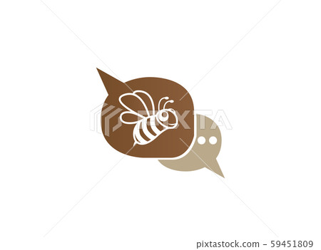 Happy bee open wings and fly for logo design Happy bee open wings and fly for logo design 59451809