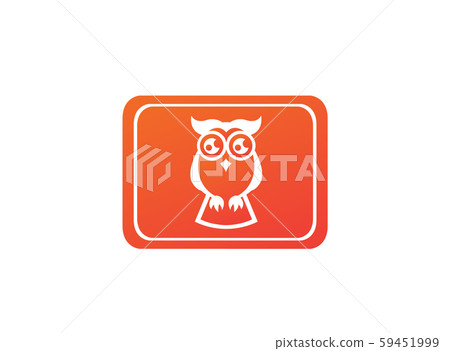 Owl open eyes for logo design illustration, wise 59451999