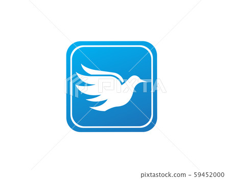 Bird dove open wings flying logo design 59452000