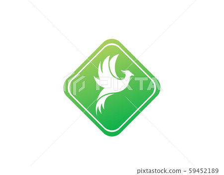Phoenix flying bird and eagle open wings Logo 59452189