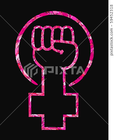 Feminist slogan girl power. Vector Feminist slogan girl power. Vector 59452318
