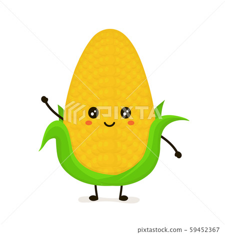Funny happy cute smiling corncob. Vector Funny happy cute smiling corncob. Vector 59452367