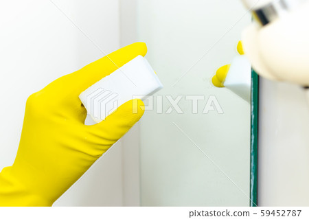 Bath cleaning Melamine sponge How to remove the water from the mirror 59452787