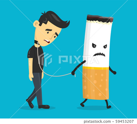 Cigarette leads to a chain of a young man. Cigarette leads to a chain of a young man. 59453207