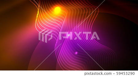 Color neon lights with waves abstract background Color neon lights with waves abstract background 59453290