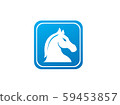 Horse head in the square shape for chess symbol 59453857