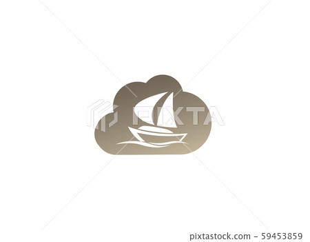 Yacht sailing in the sea for logo design 59453859