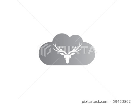 deer head with big horns for logo design 59453862