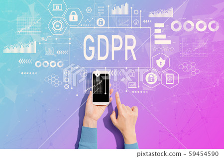 GDPR concept with person using a smartphone 59454590