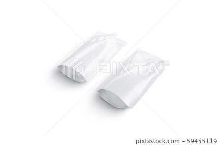 Blank white sause doypack mockup lying, different cap Blank white sause doypack mockup lying, different cap 59455119