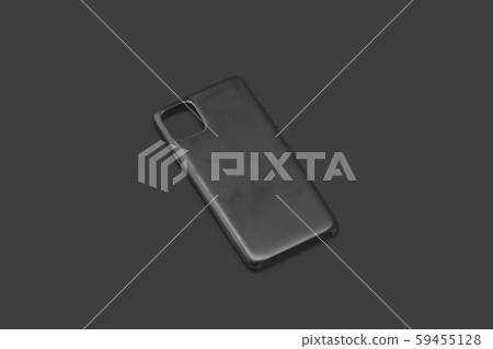 Blank black phone case mockup, isolated on dark background 59455128