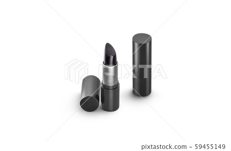 Blank black opened and closed lipstick tube mockup, isolated Blank black opened and closed lipstick tube mockup, isolated 59455149