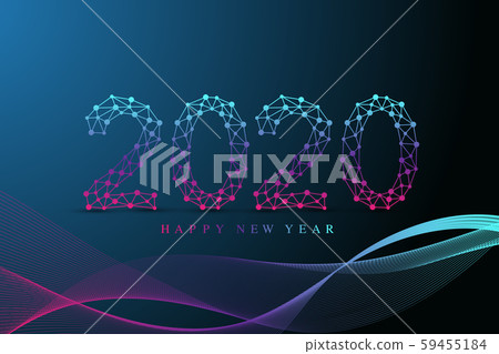 Text design Christmas and Happy new year 2020. Graphic background communication 2020. Connected Text design Christmas and Happy new year 2020. Graphic background communication 2020. Connected 59455184