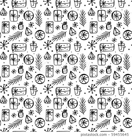 Vector Christmas Seamless pattern texture with... - Stock Illustration ...