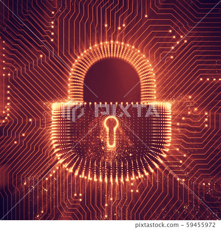 Coputer internet cyber security background. Cyber crime illustration. digital lock 59455972