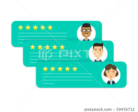 Review rating bubble speeches. Vector Review rating bubble speeches. Vector 59456712