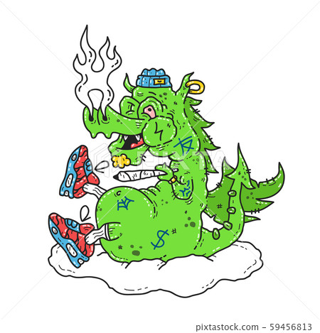 Funny stoned dope dragon smoke  59456813