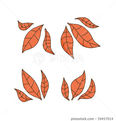 Set of autumn leaves in doodle style. Set of autumn leaves in doodle style. 59457014