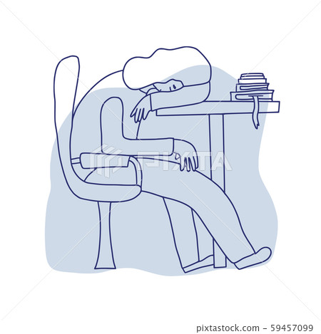 Tired person sitting and sleeping. Vector design. 59457099