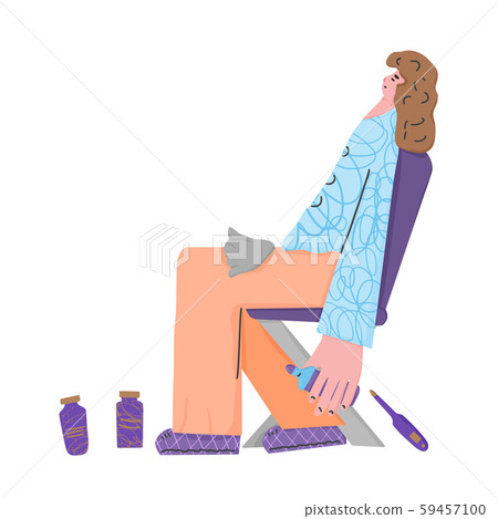 Woman sitting on the chair. Vector illustartion 59457100
